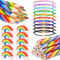 Dncvb 30 Pcs Regenbogenstift Set,Jumbo Regenbogen Buntstifte 10 Buntstifte Kinder 10 Regenbogen Radiergummis 10 Herz Freundschaftsarmband,Farbstifte Regenbogen für Kunst Zeichnung,Geschenk für Kinder