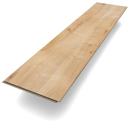 Bodenglück Laminat Eiche Amberg Braun | Klicklaminat Holzoptik einfaches verlegen | robust und pflegeleicht | 1285 x 280 x 8 mm | Preis für 2,16m² | Fußbodenheizung geeignet, bis 24h wasserfest