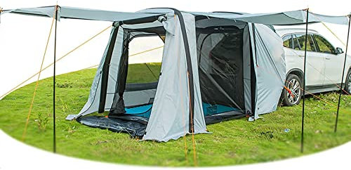 Miuxe Tenda Gonfiabile per Auto Tenda per Portellone Posteriore - Libera da Costruire, Tende per SUV Protezione Solare Spaziosa, Ventilazione a Rete Traspirante Tenda Portatile per Auto per Viaggi
