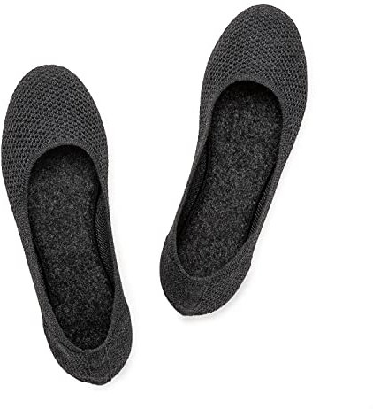 Frank Mully Zapatos planos de ballet para mujer, sin cordones, de punto, de vestir, con puntera redonda, negro (6006black), 39 EU