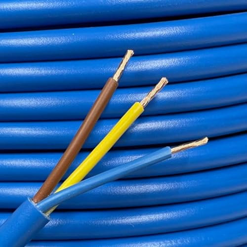 15 Metres x 3 Core 2.5mm Blue Arctic Flex Cable Wire Lead Caravan Camping