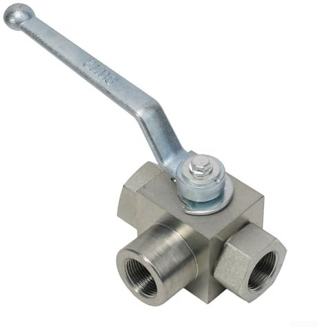 Hydraulischer Hochdruck-Kugelhahn, 7250 PSI, 3-Wege-Hochdruck-Kugelhahn aus Karbonstahl, KHB3K, hydraulischer Absperrkugelhahn (NPT 7,6–20,3 cm)