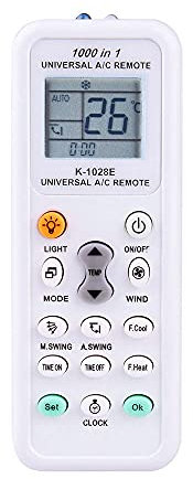 Rheross Mando a distancia universal 1000 en 1 LCD de bajo consumo K-1028E para aire acondicionado y aire acondicionado