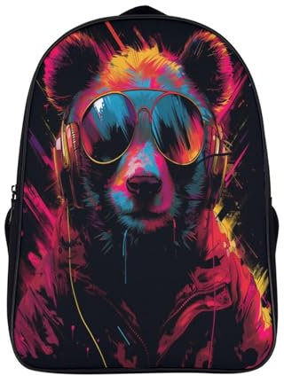 FPAKAKIIE Panda Schulrucksack Schultasche Junge Mädchen Rucksäcke Schulranzen Teenager Tagesrucksack Reise Daypack Laptop-Tasche Kinderrucksäcke Wasserdicht 40x28x16cm