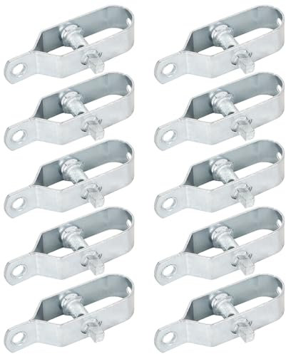 Lunaanda 10 PCS Fence Wire Tensioner, 90mm Ratchet Wire Strainers Fencing Line Wire Tightener, Galvanized Steel Cable Tensioner Wire Tensioner Tool for Livestock Garden Farm Adjusting Rope Fixed Fence