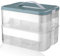 ﻿Plastic Storage Organizer for Lego Box, Building Toy Storage Containers Brick Shaped Kids Toy Organizers Boxes 2 Layers Stackable Block Building Storage Bins (2 Tiers Green (30.5x23x23cm))