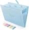 SKYDUE Dokumentenmappe A4 Aus PP, Fächermappe Mit 5 Fächer, Mappe A4 Mit Etiketten, Mappen Ordnersystem Document Folder Ordner Für Schule, Büro (Babyblau)