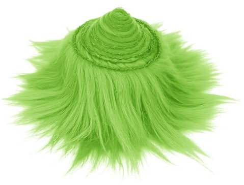 HXJDAM Furry Faux Kunstleder Plüsch, 2 x 80 Zoll Kunstfell Zum Basteln, Craft Plüschstoff, Plüsch Kunstfellstoff Langhaarplüsch fur Wichtelbart Santa Hair Dwarf DIY Dekoration. Grünes