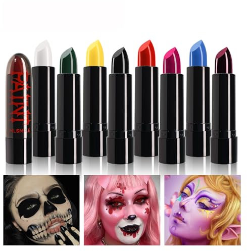 8 Farben Lebendiger Vampir Matte Lippenstift, Dunkelblau Grün Schwarz Rot Matte Lipstick Lip Stain Sets,Langanhaltender wasserfester Samt Lippenstift für Halloween Weihnachten Cosplay Makeup