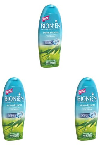 Bionsen Bagnoschiuma Mineralizzante con Bambù e Oligominerali Termali Giapponesi, 550 ml (Confezione da 3)