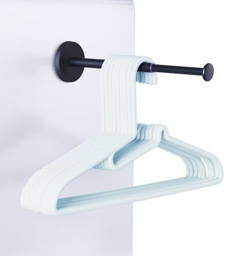 Magnetischer Kleiderbügel-Organizer, ausziehbarer Kleiderbügel-Stacker für Waschmaschine oder Trockner, platzsparende Kleiderbügel-Aufbewahrung, hält Kleiderbügel in der Hand, Schwarz, 1 Stück