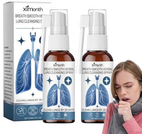 Qartel Lungenreinigungsspray,2 Stück Lung Cleansing Spray,Lungenreinigung,30ml Lungenspray,Herbal Lung Spray,Lungenreiniger Spray Geeignet Zum Entfernen Reinigen und Atmen