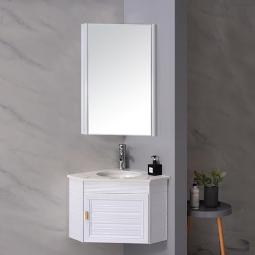 HXYhydrypd Muebles de Baño con Lavabo y Espejo, Mueble de Baño de Pared, Mueble Baño con Lavabo, Mueble Lavabo para Espacios Pequeños