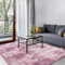 SOANNY Hochflor Wohnzimmer Teppich, Waschbar Anti-Rutsch & Flauschig, Groß Tie-Dye Langflor Shaggy Teppich für Schlafzimmer & Kinderzimmer, Bettvorleger Matte, 200 x 300 cm, Dunkelrosa