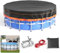 Poolabdeckung Rund 442cm, 14ft Lagertank Poolabdeckung mit Kordelzug Whirlpool Abdeckung Schwimmbad Wasserdicht Staubdicht Waschbar Oxford-Gewebe, Stabilität Einfache Installation Schwarz