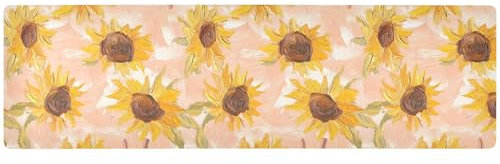 Cool Sunflower Rose Gold Long Trivets for Hot Pots and Pans, Heat Resistant Blanket and Kitchen Waterproof Mat for Hot Plate 39.40“X 11.80”, Extra Large
