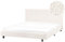 Beliani Polsterbett Bouclé Creme weiß Lattenrost 140x200 cm Stoffbett Bettgestell Albi