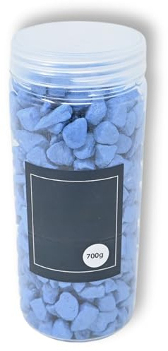 damaloo 700g Ziersteine metallisiert – Deko Steine für Vasen, Kerzen, Miniteich, Garten & Tischdeko – Kieselsteine Dekogranulat 10–20 mm Zierkies als Kerzensand & Dekosteine für Vasen (Metallic-Blau)