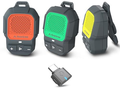 Avantree HomeBuddy Trio - Auracast Multiple Wireless Speaker System for Group Listening, Indoor & Outdoor Family Audio Sharing, Hiking, Training, Guided Tours, Clip-on Wearable, IP67 Waterproof