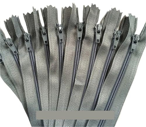 SHENJMAI Cerniera Lampo Lunga 100 Cerniere a Spirale in Nylon con estremità Chiusa for Cucire su Misura (3-40 Pollici) 7,5-100 cm(Gray,35cm)