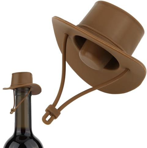 lasuroa Cowboy Hat Wine Stoppers, Funny Cowboy Hat Silicone Wine Stoppers Cute Bottle Caps to Keep Drink Fresh Kitchen Gadgets for Party BBQ Bar Decoration Drinking Accessory