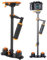 Gugxiom Gimbal per Telecamera Portatile per Video Trasmissione in Diretta, Stabilizzatore della Fotocamera DSLR con Manico a 3 Assi, Post Centrale Telescopico