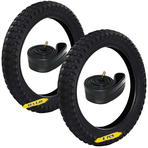 2ST 20x2.40 (60-507) Reifen und Schlauch-Set für 20 Zoll BMX-Fahrrad | Langlebiger Ersatz kompatibel mit Falt- und Mountainbikes 40–65 PSI