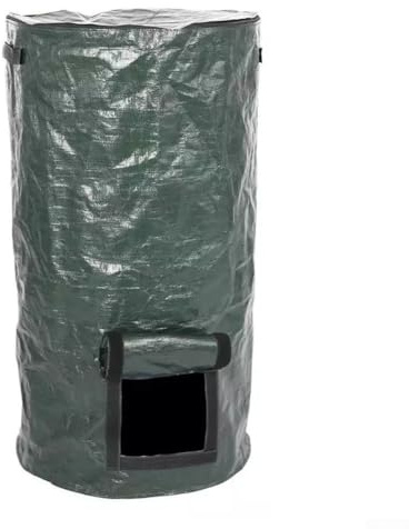 babominimer Poubelle à compost pour jardin avec couvercle, sac réutilisable de 35 L/60 L pour déchets de cuisine et débris de cour, fabriqué à partir de polyéthylène durable (vert, 45 x 80 cm)