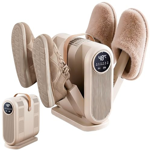 4-in-1 Schuhtrockner Elektrisch mit 4 Armen, Antibakteriell & Geruchsentfernung, 48°C Konstanttemperatur Schuh Trockner mit 1/3/6H Timer, Tragbar Skischuhtrockner für Sportschuhe, Handschuhe, Socken