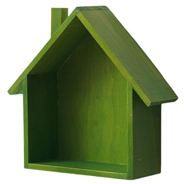 FGDTREE Elegantes, stabiles Holzhaus Wandregal, Zubehör, tragbar, für Zuhause, Schlafzimmer, Dekoration, Kinderzimmer