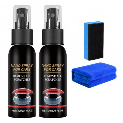 2PCS Spray Kratzer Entfernen,Autolack Kratzer Entferner, Nano Spray Auto, Sprays für Glanz und Schutz, Quick Effect Coating Agent Sprays, Autopolitur für Auto (30ML)
