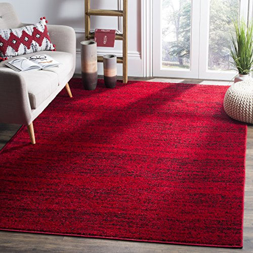 SAFAVIEH Adirondack Collection Area Rug - 5'1 x 7'6, Red & Black, Modern Abstract Design, Non-Shedding & Easy Care, Ideal for High Traffic Areas in Living Room, Bedroom (ADR117F)