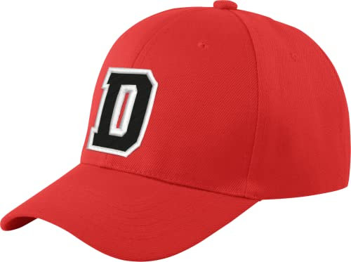 Morefaz Unisex Jungen Mädchen Mütze Baseball Cap ROT Hut Kinder Kappe Alphabet A-Z TM (D)