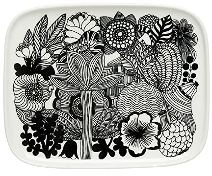 Marimekko - Oiva/Siirtolapuutarha - Teller - 15x12 cm - Schwarz/Weiß