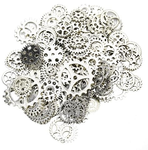 150 Gramm Bunt Sortierte Vintage Metall Steampunk Schmuck Machen Charms Cog Watch Wheel zum Crafting, Cosplay Halloween Dekoration