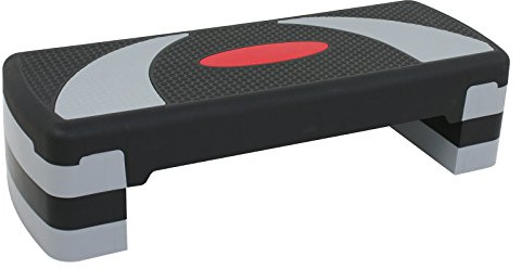 ZENY 31’’ Aerobic Step Platform, Adjustable Workout Step Platform for Exercise at Home, Stand Up Steppers Fitness Equipment for Home Gym with 4 Step Risers (black-grey)