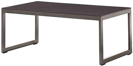 Sieger Exklusiv Tisch Sydney eisengrau mit Glasplatte lackiert, ca. 110x60 cm (603/G)