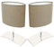 Trango 2er Pack 2018-04B*2 Nachttischlampe *BROWNIE* Tischleuchte mit braune Stoffschirm inkl. je 1x E14 Fassung, Fensterbanklampe, Schreibtischleuchte, L: 20cm – B: 10cm - H: 30cm ohne Leuchtmittel