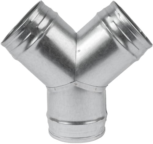 Splitter per condotto da 10 cm per tubo di scarico dell'essiccatore del tubo di sfiato a 3 vie, a forma di Y, giunto a Y in metallo (10 cm, forma di Y)