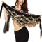 Bauchtanz-Schal für Damen, orientalischer Tanz, Schal, Hüftgurt mit 271 Münzen, Pailletten, Zp142-Schwarz, One size