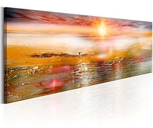 B&D XXL - Peinture Acrylique Paysage 120x40 cm 1 Partie - Impression sur Toile Décoration Finie à la Main Salon Chambre Bureau Cadre Déco Moderne Murale - Abstrait Artistique c-A-0111-b-c