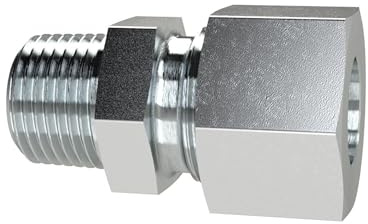 RIEGLER GE148LSTNPT Gerade Einschraubverschraubung, Stahl verzinkt, NPT 1/4, 315 bar, 8mm Rohr