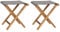 vidaXL 2X Teak Massiv Klappstuhl Gartenhocker Klapphocker Hocker Gartenstuhl Holzhocker Faltstuhl Campinghocker Sitzhocker Stoff Dunkelgrau