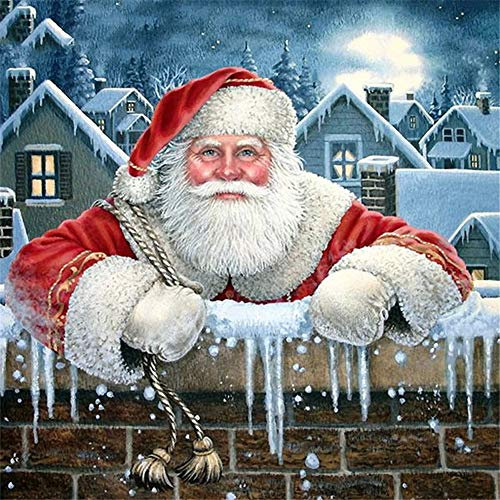 DIY Diamant Malerei Set Voll drill für Erwachsene Kinder Weihnachtsmann 5D Diamant Painting Bilder Kit Strass Kreuzstich Diamond Stickerei Kunst Handwerk für Home Wall Dekoration-Square drill,40x40cm