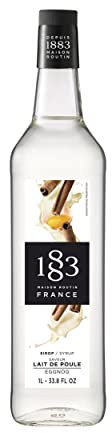 1883 Maison Routin Premium Eggnog Syrup Made with Pure Cane Sugar for Coffee, Hot Chocolate & Desserts - Seasonal Flavour, No Preservatives - 1L Glass Bottle