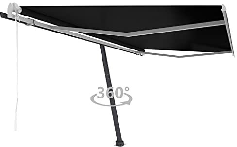 vidaXL Standmarkise Automatisch Markise Sonnenmarkise Balkonmarkise Sonnenschutz Gelenkarmmarkise Terrasse Garten 450x350cm Anthrazit