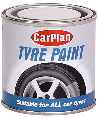 Bargainstore Tyre Paint Black Tire Brush on Shine New Look Restorer 250ml Tin Auto Care Cleaning Rubber