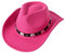 Lanzom Western-Cowboyhüte aus Filz, breite Krempe, Gürtelschnalle, Panamahut, rose, Medium