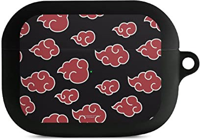 Hülle mit Karabiner kompatibel mit Apple AirPods Pro 1. Generation Case schwarz Schutzhülle mit Schlüsselanhänger Offizielles Lizenzprodukt Naruto Shippuden Akatsuki
