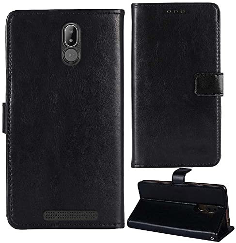 Dingshengk Nero Custodia in Pelle Flip Caso Protettiva Cover Skin Wallet per BRONDI Amico Smartphone S Nero 5.7